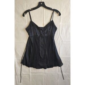 Dolled Up M Lace Trim Cami Whimsigoth Fairy Grunge Y2K 00s Satin Going Out Vtg